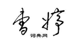 梁錦英曹婷草書個性簽名怎么寫