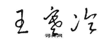 駱恆光王寒冷草書個性簽名怎么寫