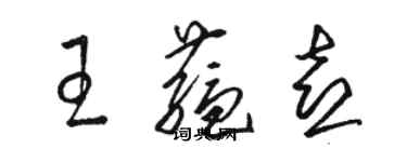 駱恆光王蘊喜草書個性簽名怎么寫