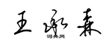 梁錦英王承森草書個性簽名怎么寫