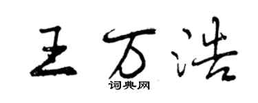 曾慶福王萬浩行書個性簽名怎么寫