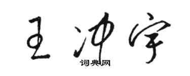 駱恆光王沖宇草書個性簽名怎么寫