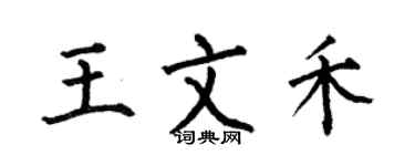 何伯昌王文禾楷書個性簽名怎么寫
