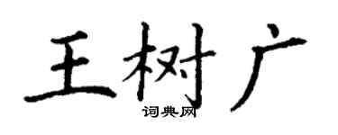 丁謙王樹廣楷書個性簽名怎么寫