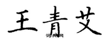 丁謙王青艾楷書個性簽名怎么寫