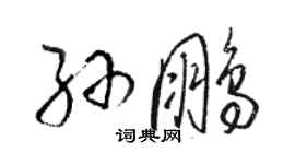 駱恆光孫鵬草書個性簽名怎么寫