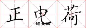 黃華生正電荷楷書怎么寫