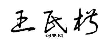 曾慶福王民椒草書個性簽名怎么寫