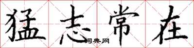 丁謙猛志常在楷書怎么寫