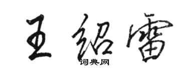駱恆光王紹雷行書個性簽名怎么寫