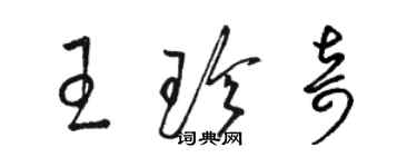 駱恆光王珍奇草書個性簽名怎么寫