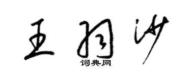 梁錦英王羽沙草書個性簽名怎么寫