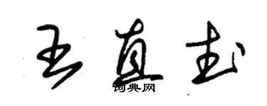 朱錫榮王直武草書個性簽名怎么寫