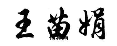 胡問遂王苗娟行書個性簽名怎么寫