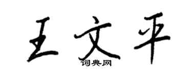 王正良王文平行書個性簽名怎么寫