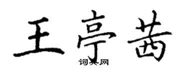 丁謙王亭茜楷書個性簽名怎么寫