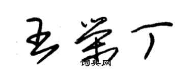 朱錫榮王榮丁草書個性簽名怎么寫