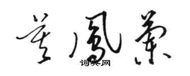 駱恆光莫鳳蘭草書個性簽名怎么寫