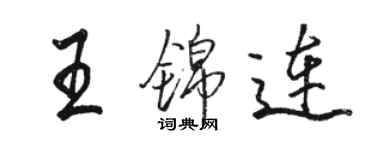 駱恆光王錦連行書個性簽名怎么寫