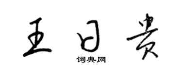 梁錦英王日貴草書個性簽名怎么寫