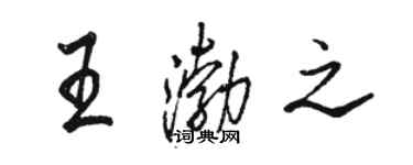 駱恆光王渤之行書個性簽名怎么寫