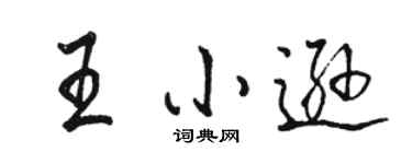 駱恆光王小遜行書個性簽名怎么寫
