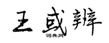 曾慶福王或辨行書個性簽名怎么寫
