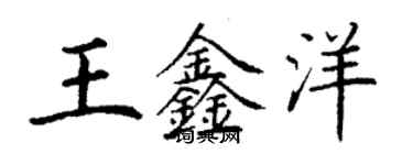 丁謙王鑫洋楷書個性簽名怎么寫