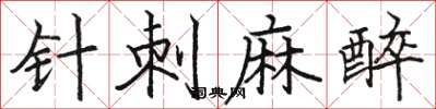 駱恆光針刺麻醉楷書怎么寫