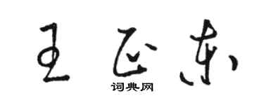 駱恆光王正東草書個性簽名怎么寫