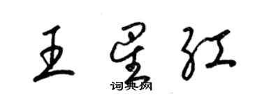 梁錦英王星紅草書個性簽名怎么寫