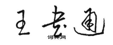 駱恆光王書通草書個性簽名怎么寫