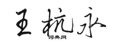 駱恆光王杭永行書個性簽名怎么寫