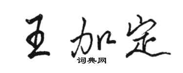 駱恆光王加定行書個性簽名怎么寫