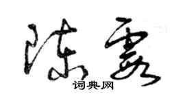 曾慶福陳霞草書個性簽名怎么寫