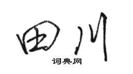 駱恆光田川行書個性簽名怎么寫