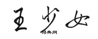 駱恆光王少女行書個性簽名怎么寫