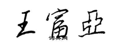 王正良王富亞行書個性簽名怎么寫