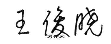 駱恆光王俊曉草書個性簽名怎么寫