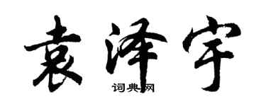 胡問遂袁澤宇行書個性簽名怎么寫