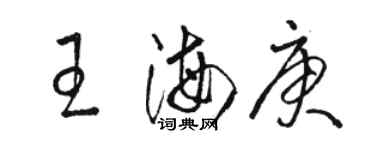 駱恆光王海庚草書個性簽名怎么寫