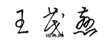 駱恆光王茂慈草書個性簽名怎么寫