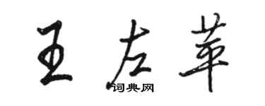 駱恆光王左苹行書個性簽名怎么寫