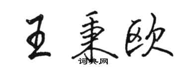 駱恆光王秉歐行書個性簽名怎么寫