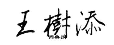 王正良王樹添行書個性簽名怎么寫