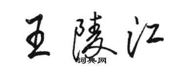 駱恆光王陵江行書個性簽名怎么寫