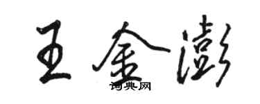 駱恆光王金澎行書個性簽名怎么寫