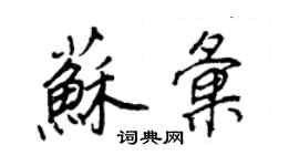 王正良蘇匯行書個性簽名怎么寫