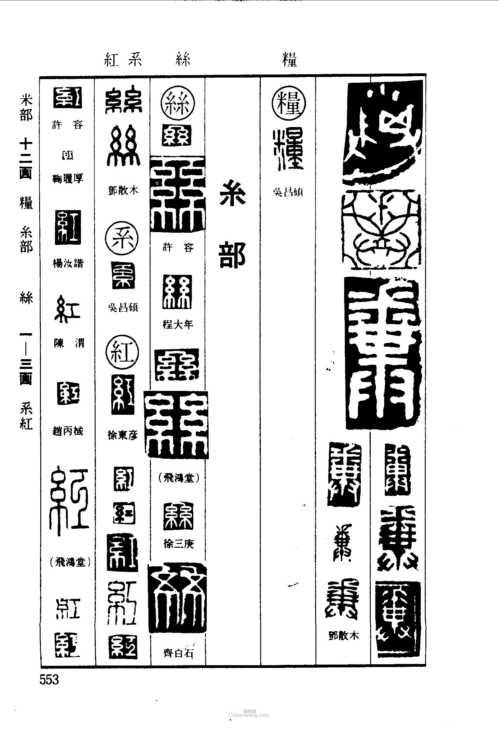篆刻字典的篆刻印章糞糧糧絲系紅