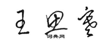 駱恆光王思寒草書個性簽名怎么寫